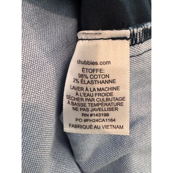 NEW CHUBBIES Men's Navy The Armadas 7" Flat Front Stretch Twill Shorts Size 33 - Picture 7 of 7